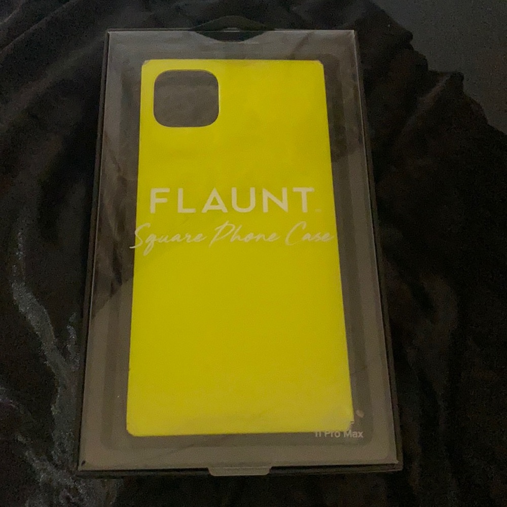 Flaunt Neon Yellow Square iPhone Case
